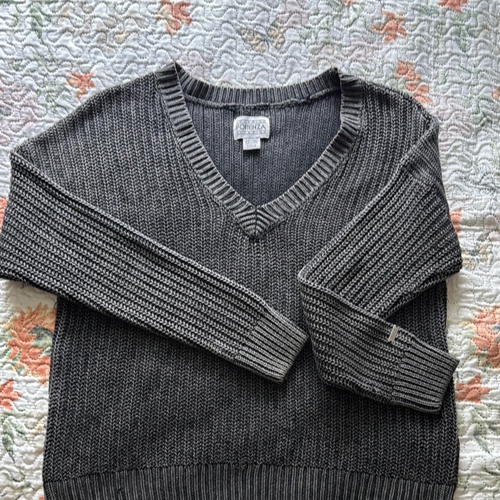 Chaps Charcoal V-Neck Sweater